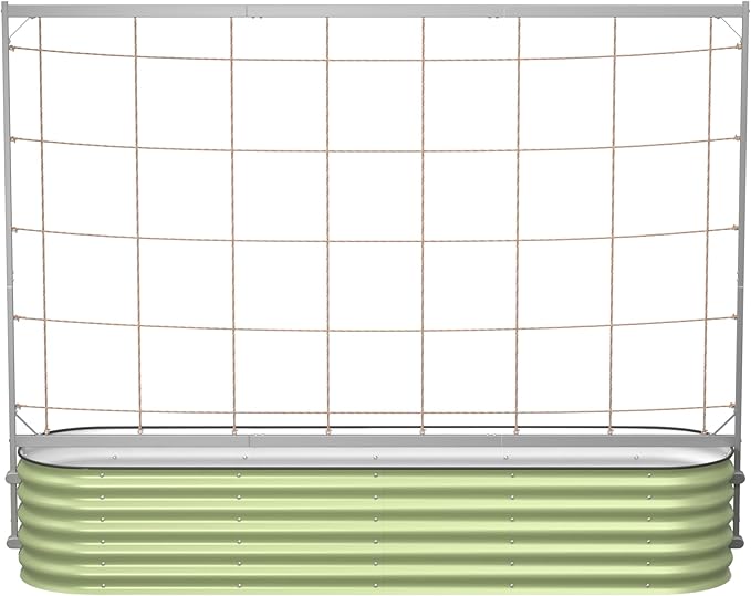 Vego Garden 8.0ft Long Tomato Metal Frame Trellis Garden Trellis for Climbing Plants Like Cucumber Beans Tomatoes &amp Vines (Garden Beds Not Included)