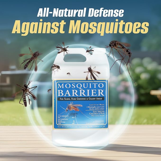 Liquid Garlic Mosquito Repellent Concentrate 1 Gallon (2 Pack) – Professional Outdoor Treatment for Lawns Landscapes &amp Perimeter Areas – Yard &amp Home Mosquito Protection