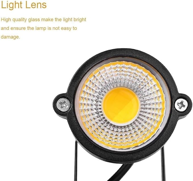 Youngine Pack of 2 12V Low Voltage LED Landscape Lights Waterproof Outdoor Walls Trees Flags Spotlights 5W COB Garden Yard Path Lawn Light with Spike Stand (Warm)NO Plug
