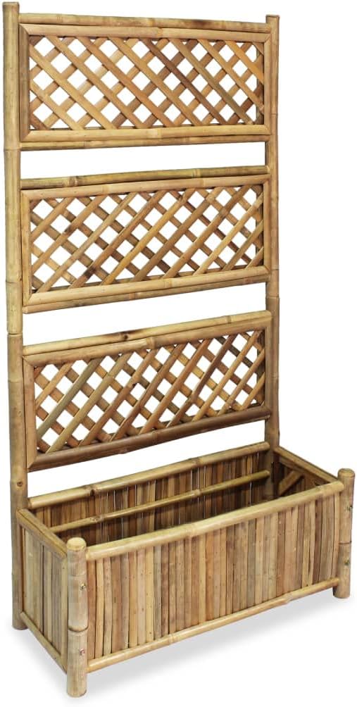 SKM Garden Raised Bed with Trellis Bamboo 27.6