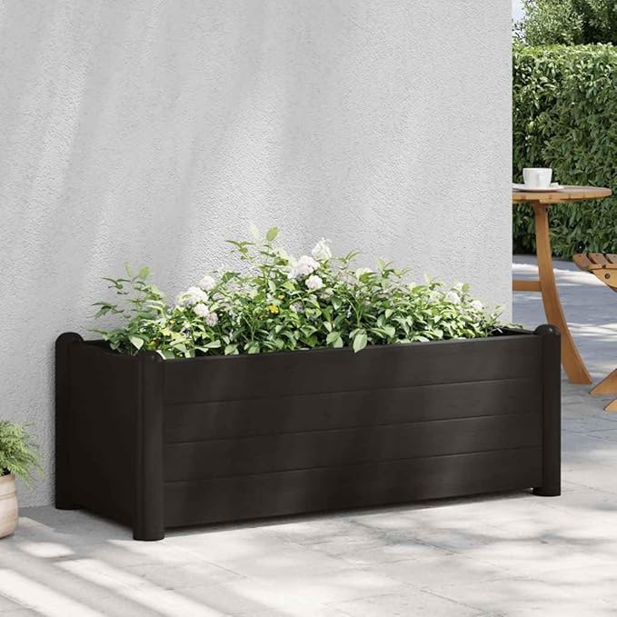 Raised Bed Anthracite Polypropylene Large UV-Resistant Materials Gardening Pots &amp Planters 313977