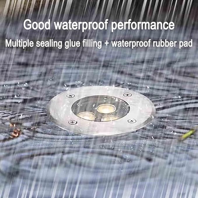 LED Underground Light - 24V IP68 Waterproof Underwater Spot Light for Outdoor Landscape (Round 6W Red / 12W Yellow)