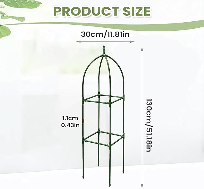 Garden TrellisAdjustable Height Metal Obelisk Frame | Climbing Trellisfor Balcony House Outside Wedding Vegetable Flower Fruit