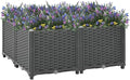 Raised BedsPlanters for Growing Fresh HerbsVegetablesFlowersSucculents and Other Plants | Ideal for Outdoor PatiosDecksBalconies 31.5x31.5x15 Polypropylene