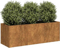 Large Rusty Corten Planter Box Rectangular 15.7x47.2x15.7 in Weathering Steel Outdoor Garden Planter for Patio &amp Terrace with Ample Soil Space