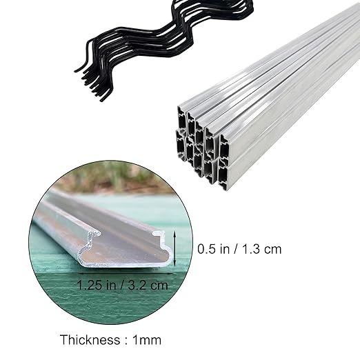6.6 Ft Wiggle Wire and U-Channel for Greenhouse PVC Coated Spring Wire &amp Aluminum Lock Channel Bundle 20 Sets for Secure Poly Film or Shade Cloth Attachment