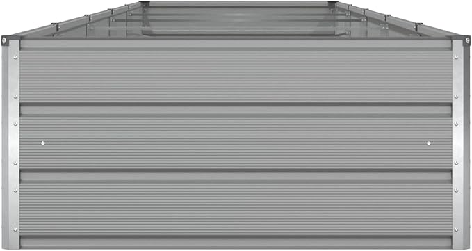 Galvanised Steel Raised Garden Bed Metal Planter Box for Outdoor Plants Vegetable Herb 188.98x39.37x17.72 Light Gray-827