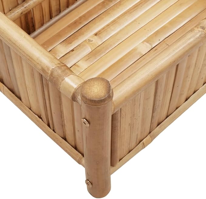 Large Natural Bamboo Planter Rectangular Outdoor Garden Bed for Flowers &amp Plants 39.4 Long Patio Container