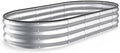 Kesfitt Raised Garden Bed 6x3x1 FT Galvanized Steel Metal Raised Garden Bed Oval Open-Bottom Design 12-Inch Deep for Outdoor Vegetable &amp Herb Gardening Silver