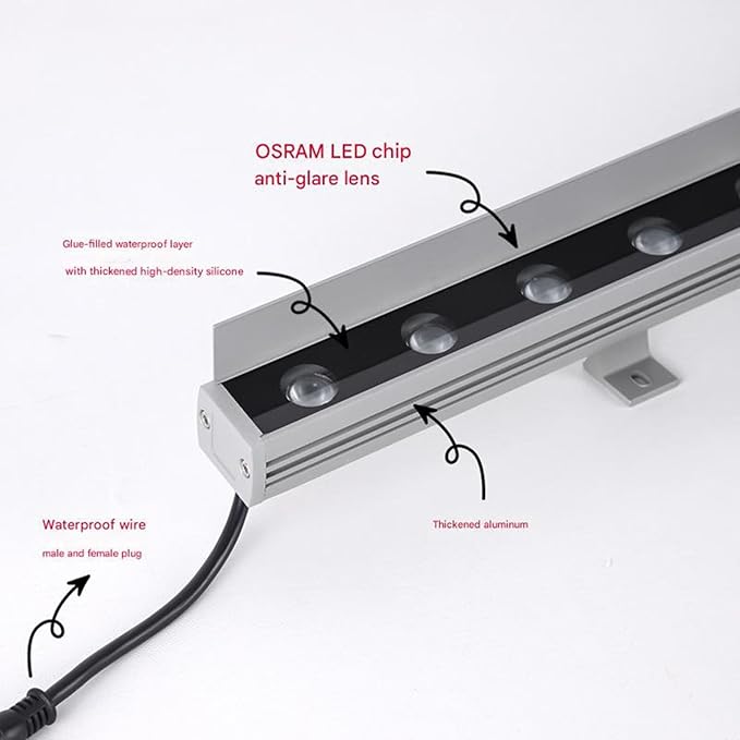 24W LED Wall Washer Light - Waterproof IP65 Outdoor Spotlight for Landscape Patio &amp Garden - AC85-265V Warm White for Churches Events &amp Commercial Use