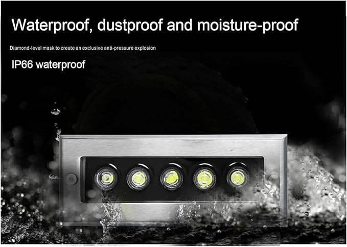 Outdoor LED Underground Light Rectangular Ground Light AC85-110V Embedded Spotlight IP66 Waterproof for Garden Driveway Deck Patio Step Stair Landscape Lighting