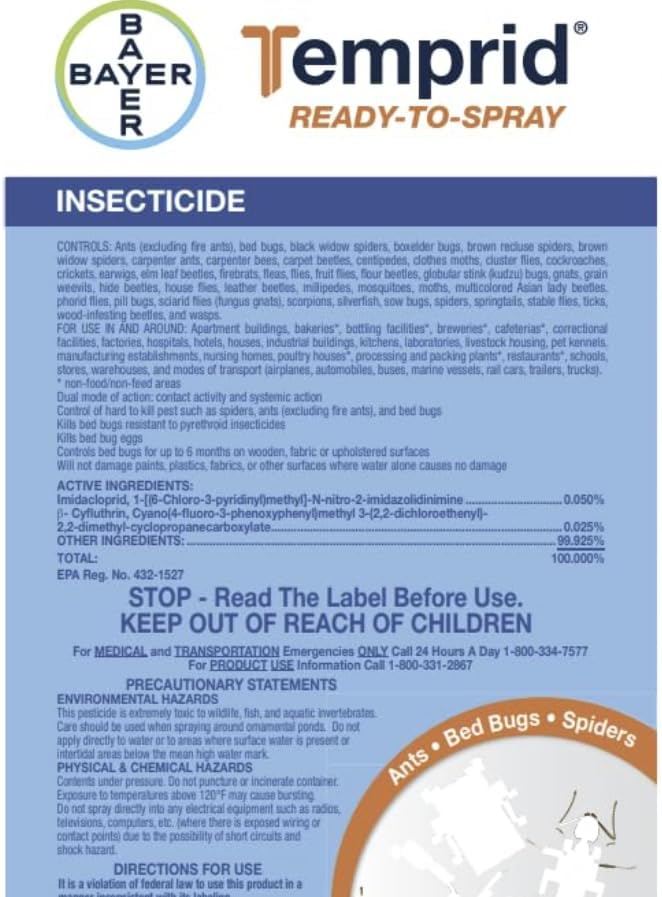 Temprid Spray 15oz | Premium USA Supply Gloves for Safe Eradication | USA Supply Pest ID Card