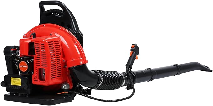 Backpack Leaf Blower 665CFM 2-Stroke Engine Gas Leaf Blower 63CC 3HP Gas Powered LeafBlower 1.7L Tank Leaf Blowers Snow Blower for Lawn Care Shipping from US (63CC Red)