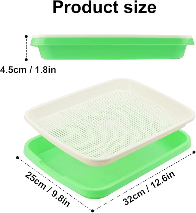 20 Pack 12.6 x 10 x 1.8 inch Microgreens Growing Trays BPA-Free Sprouting Trays Germination Tray for Beans Wheatgrass &amp Microgreens Home Kitchen &amp Garden