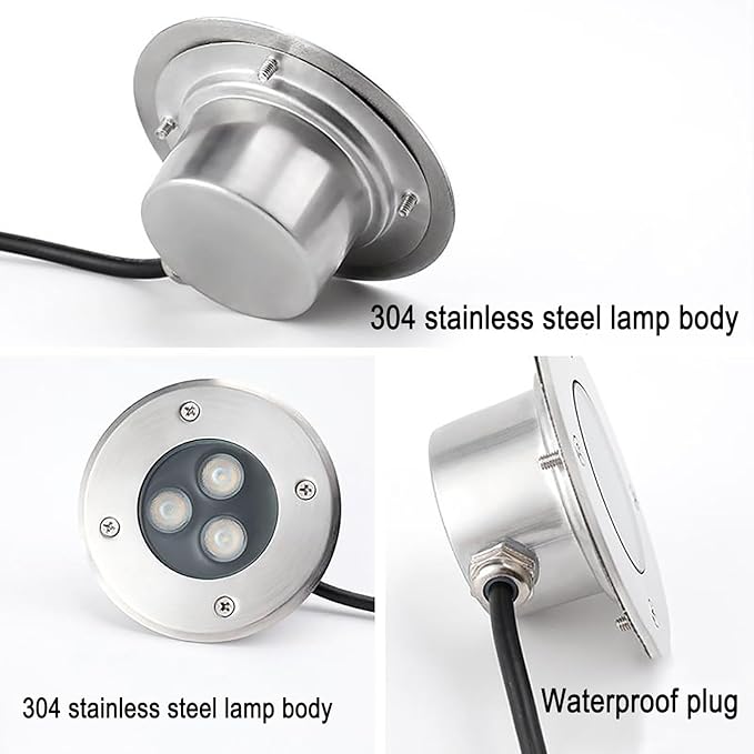 LED Underground Light - Underwater Landscape Decorate Lights Outdoor Fountain Lamp AC 12V/24V Low Underwater Led Lights IP68 Waterproof Ultra-thinyo Embedded Spot LigWhite-24-9W