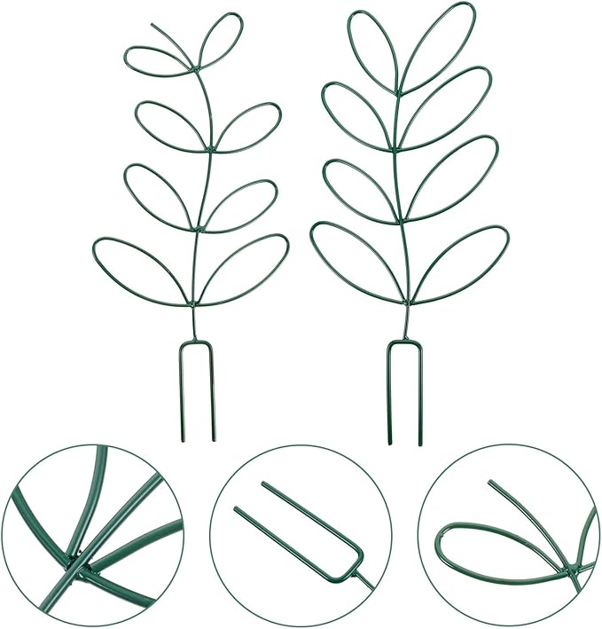 2pcs Outdoor Garden Trellis Climbing Plants Holder Green Iron Plant Support for Tomatoes Peas Roses with Sturdy Frame for Vegetable and Flower Vines