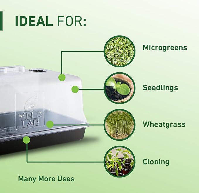 10x20 Humidity Dome with Plant Propagation Trays – 1 Pack - Clone Tray with Humidity Dome for Gardening Seedling Microgreens Germination Cloning Soil and Hydroponic Horticulture