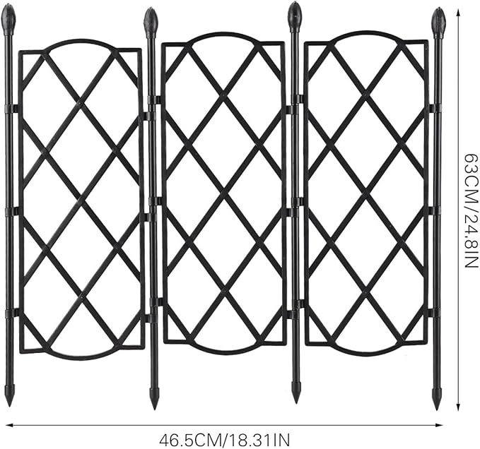 Yosoo Garden Trellis Plastic Coated Steel Expandable Flower Stand Supports Climbing Vines Indoor and Outdoor Use (1)
