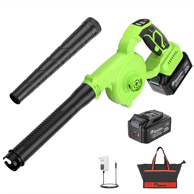 Brushless Electric Cordless Leaf Blower with Battery and Charger 3 Speed Mode Lightweight Cordless Blower for Blowing Leaves Patio Cleaning Blowers for Lawn Care and Dust