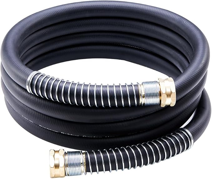 Leader Garden Hose 10ft x 5/8 Heavy Duty Short Water Hose Female to Female Fittings Five Layered Braiding for Durability 1000PSI Burst 300PSI Working (Black)