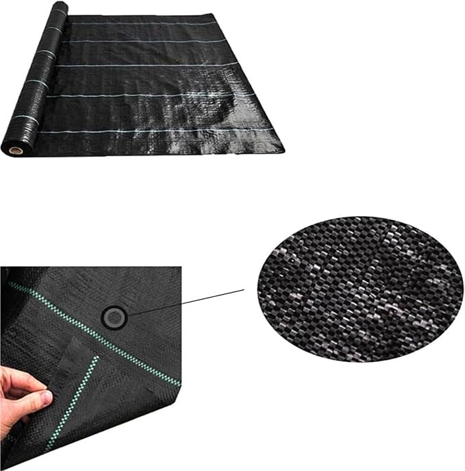 Weed Barrier Fabric PE Woven Weed Control Fabric for Plant Anti Grass Agricultural Mulch Cloth Greenhouse Weeding Mat Water Permeable for Gardening(39.3in x 16.4ft)