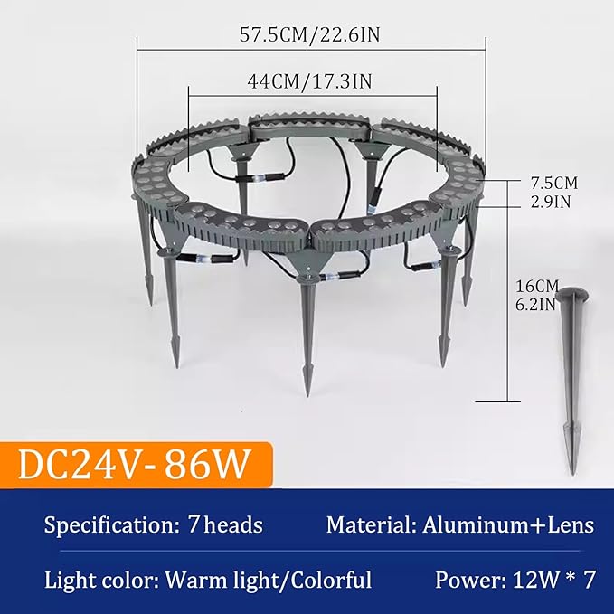 Palm Tree Lights Die‑cast Aluminum LED Tree Hugger Lights Outdoor for Villa Garden Landscape Lighting.Excluding Transformer(White Light7 lamp Heads)