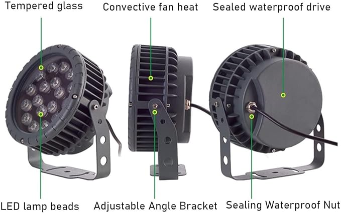 LED Landscape Lamp - Rotation Spotlight AC111-240V Outdoor Decorative Round Flood Light Lamp IP65 Waterproof 270° Park Tree Lights For Garden Lawn Yard Villas Path(Warm Light18W(111-240V))