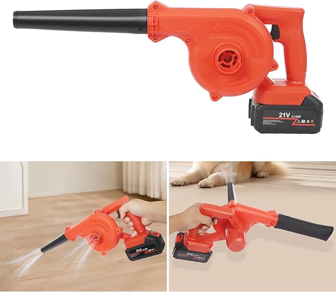 Mini Air Blower Handheld Dust Vacuum Dual Function 20''×8'' Cordless Small Lightweigth Grass Leaf Dust Blower for Car Room Keyboard Floor Corner