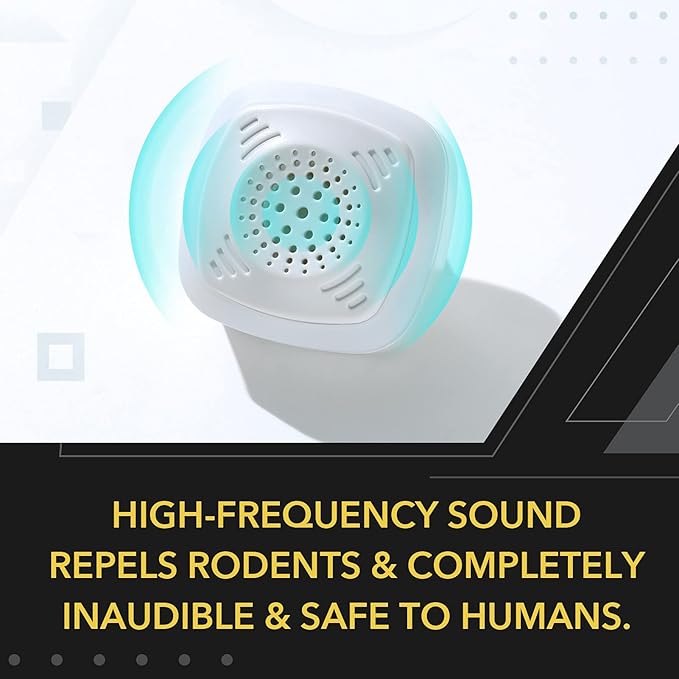 OWLTRA OW-5 Ultrasonic Rodent Repellers 4 Pack Effectively Repel Rodents While 100% Silent &amp Safe to Humans and Non-Rodent Pets White
