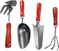 GANAZONO Garden Tool Set 4pcs Hand Trowel and Spade Shovel for Gardening Mini Narrow Shovel with Extended Handle Dual-use Cultivator and Rake Soil Scoop for Planting and Potting