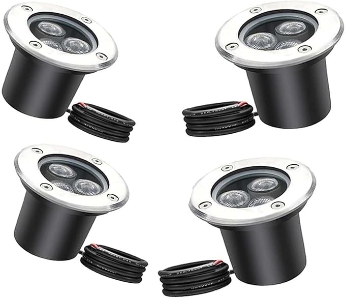 Outdoor Buried Lights Ground LED Landscape Lights IP66 Waterproof Recessed Ground Spotlight Round LED Underground Light for Garden Patio Fence Lawn Deck LiWarm White-18W