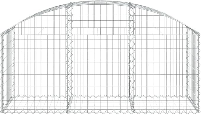 Gabion Basket Silver Galvanized Iron 59.1 x 19.7 x 31.5 in Rectangular Metal Planter for Outdoor Plants Strong Garden Bed Wall Structure