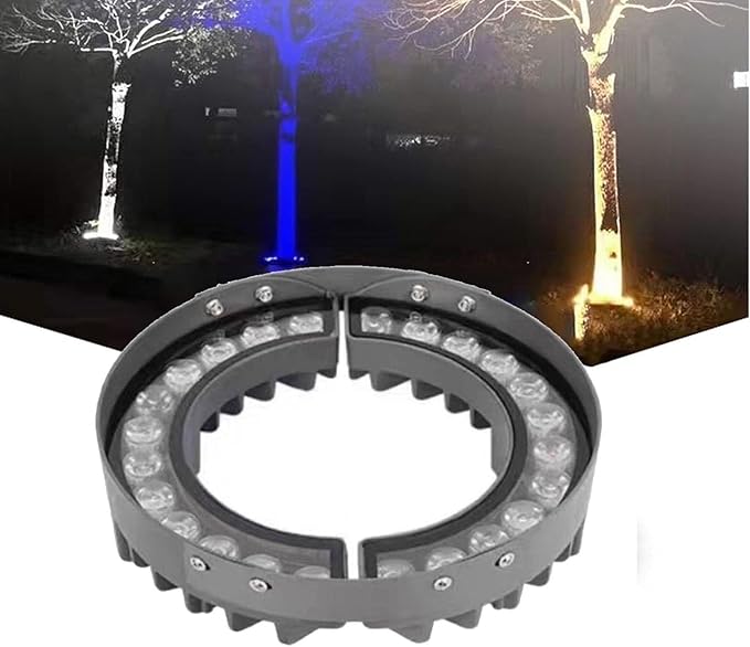 Led Ring Tree Hug Light - 12W Outdoor Tree Spotlight IP65 Waterproof Outdoor Garden Color Changing RGB Light AC 220V LED Spotlight Garden Courtyard Landscape Lamp(Green)