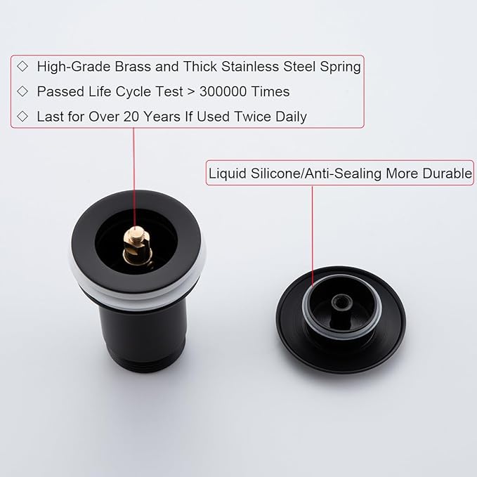 RANDOM Black Brass Bottle P Trap with Pop Up Drain Stopper Without Overflow11.81″ Slip Joint Extension Tube Adjustable Bathroom Basin Sink Waste Drain Trap Kit 1 1/4