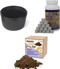 Chalily Aquatic Planting Bundle for Waterlilies Bog Plants Lotus Easy Water Lily Plant Kit Hardy Tropical Waterlily Kit Pond Water Garden Soil Pond Plants (16qt Soil 4 of 10” Pot Fertilizer)