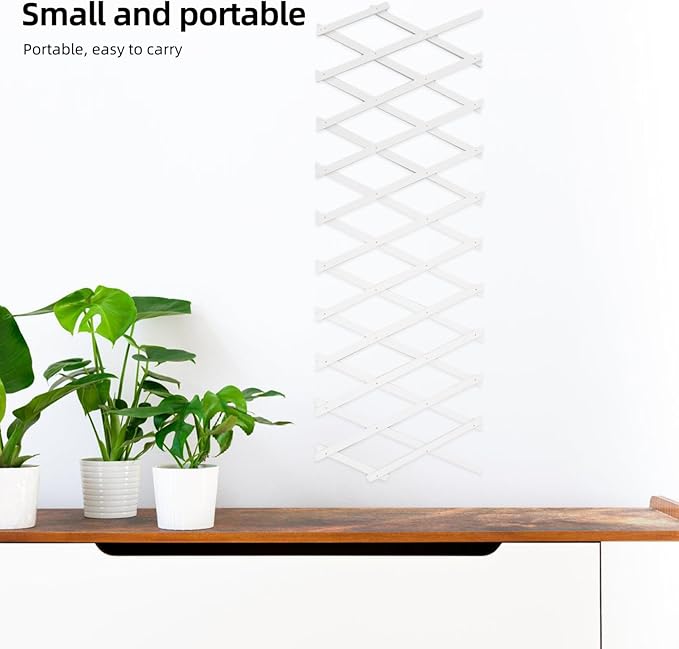 Happyyami Indoor/Outdoor Wooden Fence Panel Garden Trellis Lattice Wall Decor Animal Barrier Plant Support