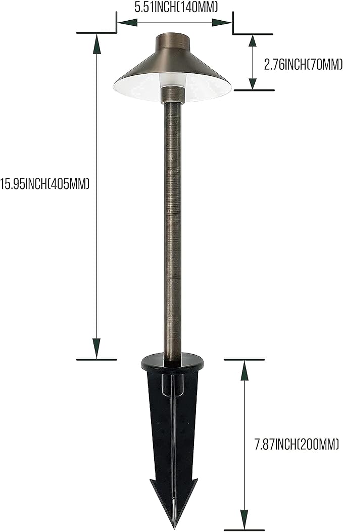 GKOLED 4 Pack Mini Brass Landscape Spotlights (MR8 Bulbs Included) with 2 Pack Brass Landscape Path Lights (G4 Bulbs Included)