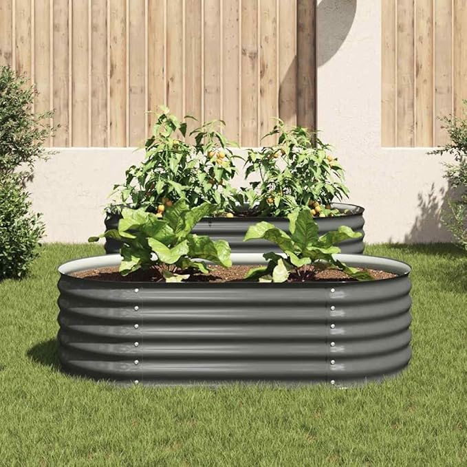 Garden Raised Bed Gabion Cages for retaining Walls Outdoor Backyard Planter Raised Garden Bed Suitable for Outdoor Landscape Lawn Cafes Backyard Patio 63x31.5x17.3 Galvanized Steel Gray