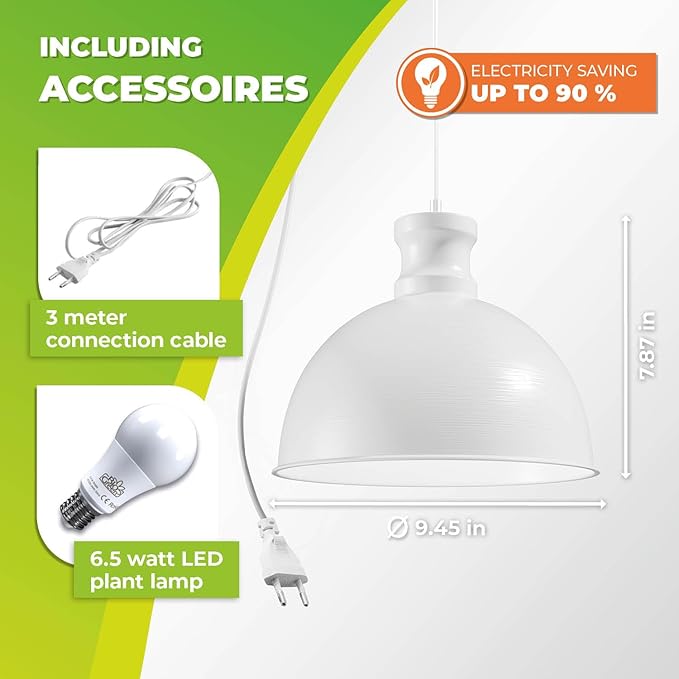 Bio Green 500-USW Florabooster LUM 500 Grow Indoor 60w Lightbulb Lamp with 3m Connection Cable – Energy Saving House Plants – High Light Intensity White