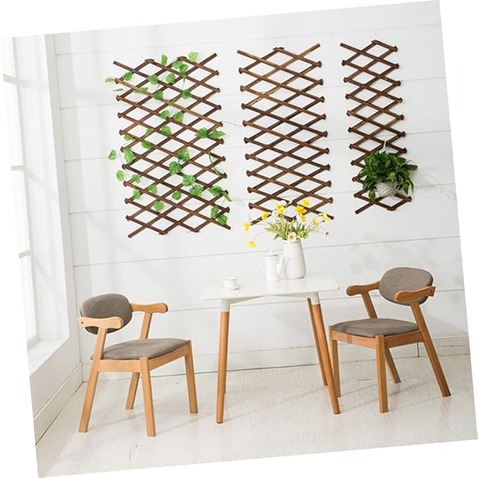 KESYOO Carbonized Wood Flower Stand Expandable Vine Support Garden Trellis Fence Panel Plant Climbing