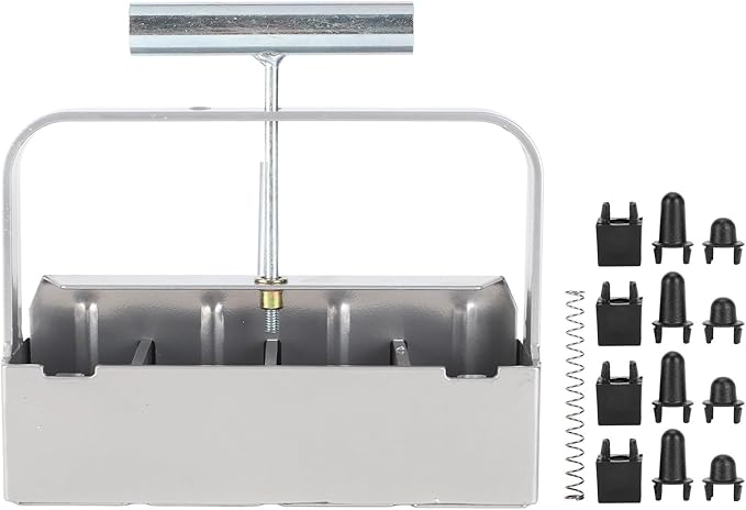 4 Grids Manual Soil Tool for Creating Soil Blocks for Seedlings Ideal for Greenhouse and Home Garden Plant Growing includes Pressure Plate Soil Plug Tray and Accessories