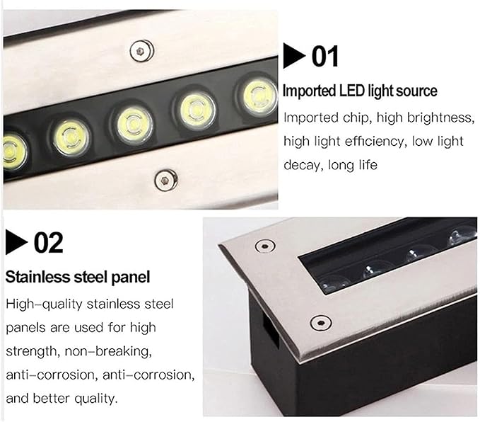 IP65 Waterproof Recessed LED Landscape Lights - 12W Outdoor Spotlights for Garden Lawn Patio Garage &amp Fountain - Buried Downlight (Blue AC85-110V)