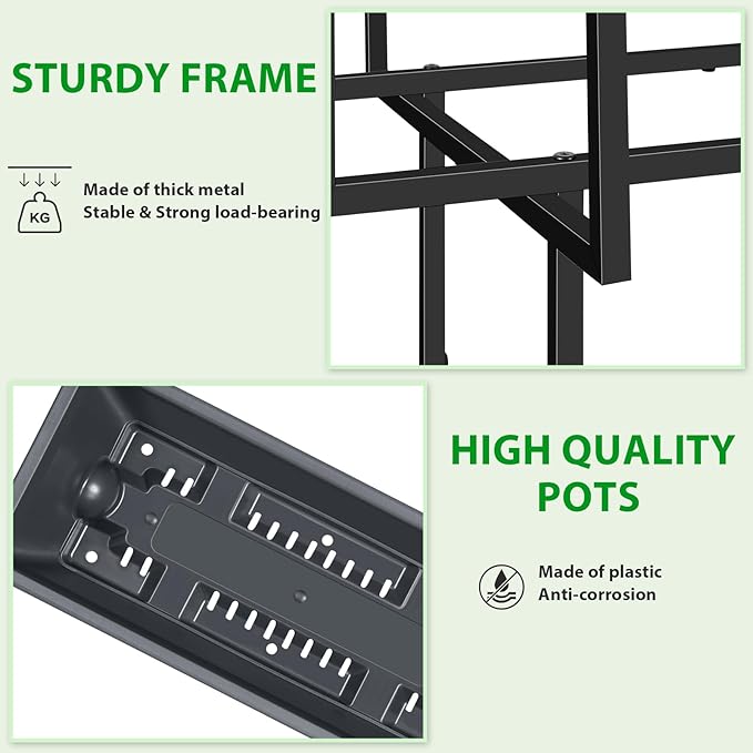 Vrisa Elevated Garden Bed with Shelf 43x17x29 in Outdoor Raised Planter Box with Legs and Wheels Vegetables Herbs Flowers Garden Box with Drain Outlet for Backyard Patio Balcony Grey