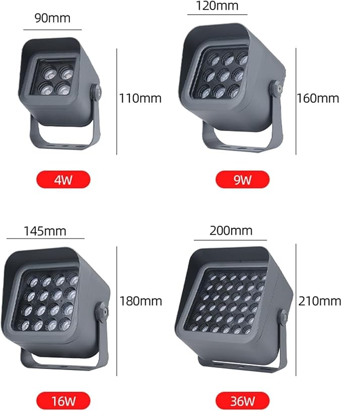 Landscape Spotlight - AC85-265V Rotation LED Floodlights IP65 Waterproof Outdoor Wall Washer Lights Long Distance Irradiation Lamp for Building Lighting(Red16w)