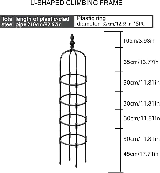 Garden Obelisk Trellis 82 Inch Tower Obelisk Plant Support Garden Trellis for Climbing Plants Outdoor