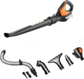 WORX Cordless Leaf Blower Electric Blowers for Lawn Care with 120 MPH &amp 2.7 LBS Long Nozzle Design for Narrow Spaces with Cleaning Attachments Battery &amp Charger Not Included WG545.9