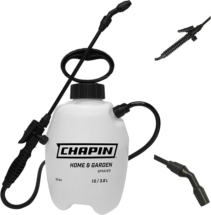 Chapin Pump Sprayer 1‑Gallon Deluxe Lawn &amp Garden Translucent Poly Tank Ergonomic Handle Adjustable Cone Nozzle &amp in‑Tank Filter for Herbicides Pesticides Fertilizers &amp Cleaning Ap