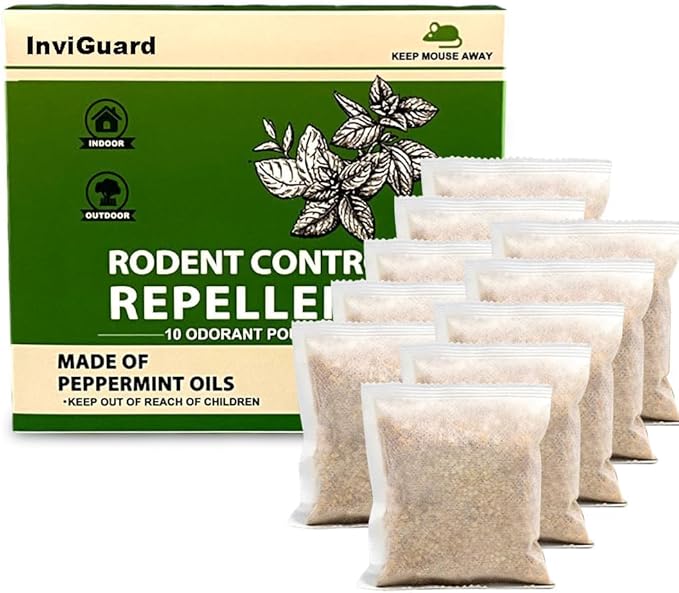 Rodent Repellent Pouches Natural Mouses Repellent Mice Deterrent Indoor Outdoor Peppermint Oil to Repel Rats RV Mouse Deterrent Keep Mouse Away for House Safe for Kids &ampPets -10P