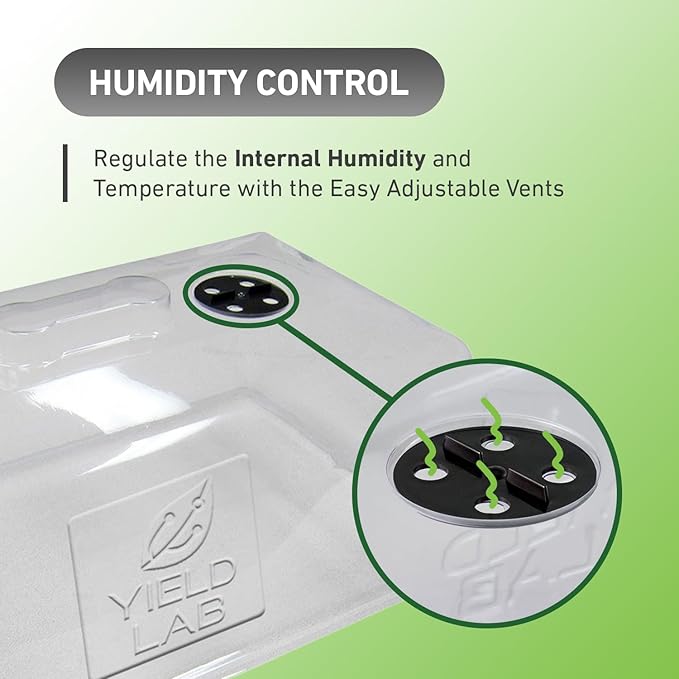 10x20 Humidity Dome with Plant Propagation Trays – 1 Pack - Clone Tray with Humidity Dome for Gardening Seedling Microgreens Germination Cloning Soil and Hydroponic Horticulture