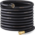 Garden Hose 5/8 x 100ft - Brass Rubber Heavy Duty Water Hose 600 PSI Burst Pressure Durable Flexible Hose for Yard Car Wash Pets Black